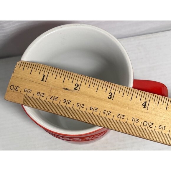 Baileys Ceramic Mug Red With Embossed Logo & Decorative White Pattern 4" Tall - Picture 7 of 7